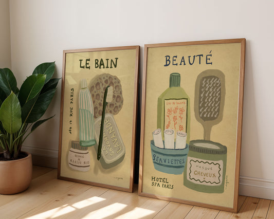 Pack de 2 ilustraciones "Le Bain & Beauté" SIN MARCO