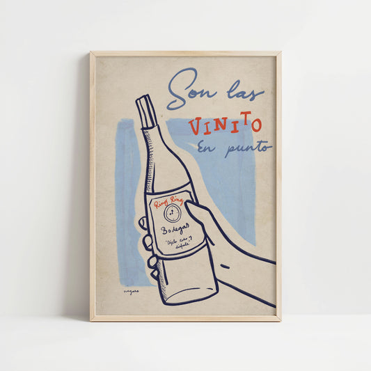 Ilustración "Son las Vinito en Punto" - SIN MARCO