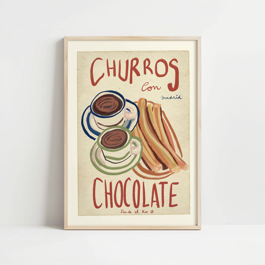 Ilustración "Churros con chocolate" SIN MARCO