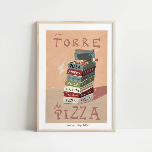 Ilustración "La Torre de Pizza" - SIN MARCO