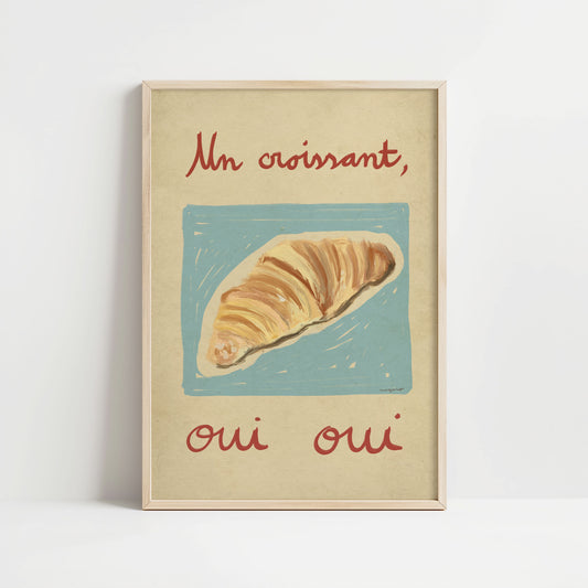 Ilustración "un croissant oui oui" - SIN MARCO