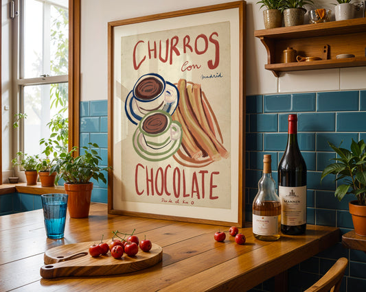 Ilustración "Churros con chocolate" SIN MARCO
