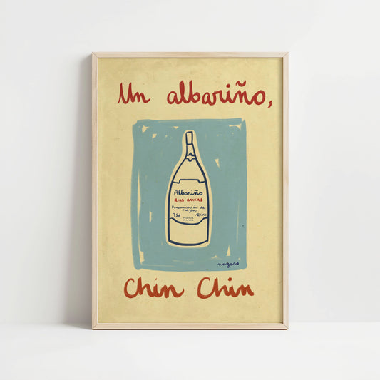 Ilustración "Un Albariño, chin chin" SIN MARCO