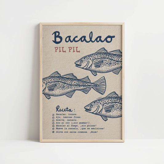 Ilustración "Bacalao Pil Pil" SIN MARCO