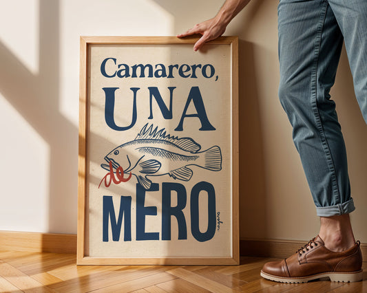 Ilustración "Camarero, una de Mero" - SIN MARCO