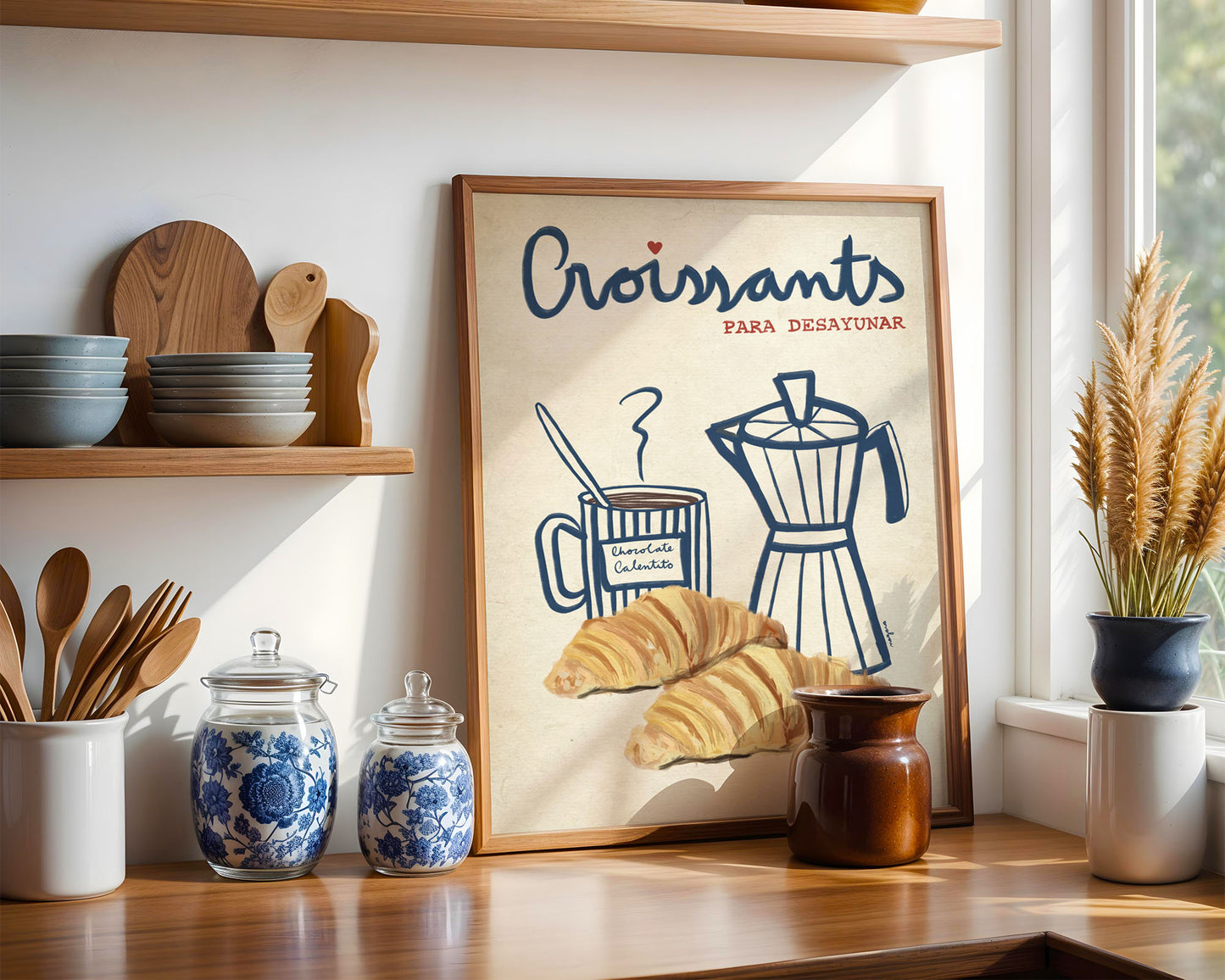 Ilustración "Croissants para Desayunar" - SIN MARCO
