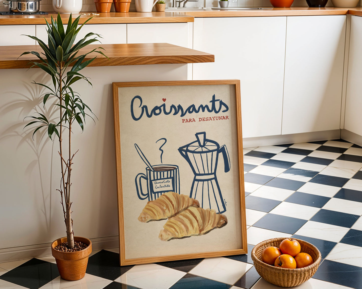 Ilustración "Croissants para Desayunar" - SIN MARCO