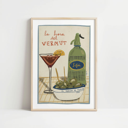 Ilustración "La hora del vermut" SIN MARCO