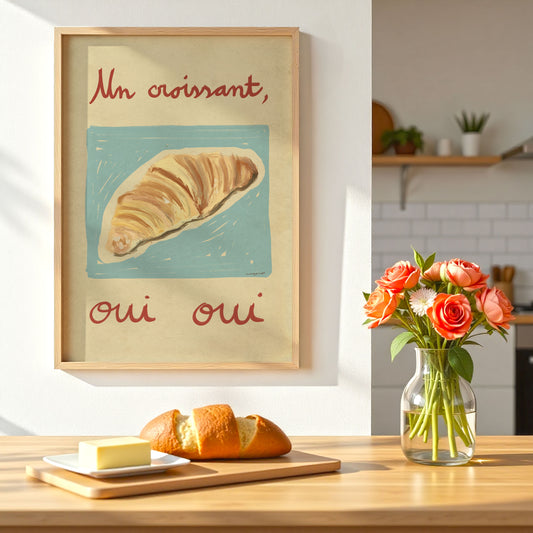 Ilustración "un croissant oui oui" - SIN MARCO