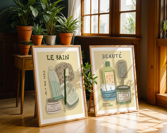 Pack de 2 ilustraciones "Le Bain & Beauté" SIN MARCO