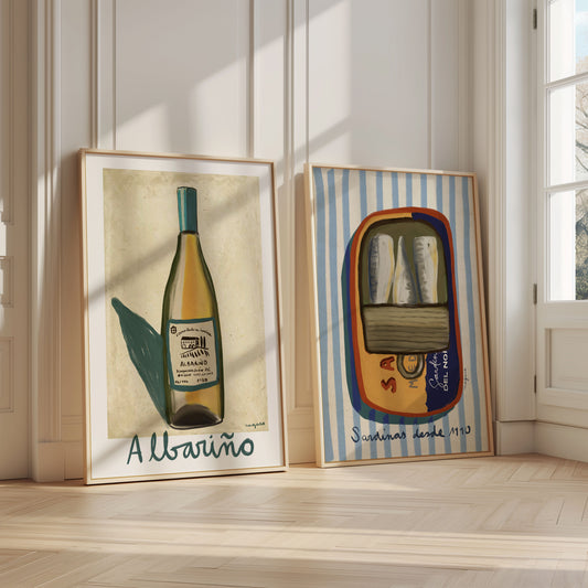 Pack de 2 ilustraciones "Albariño y Sardinas" SIN MARCO
