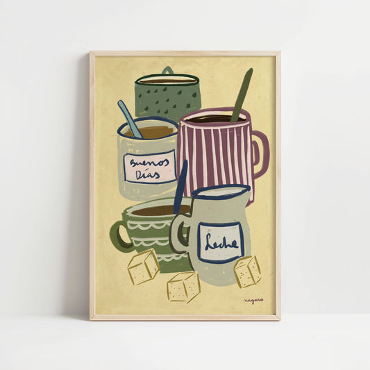 Ilustración "Tazas de café" - SIN MARCO