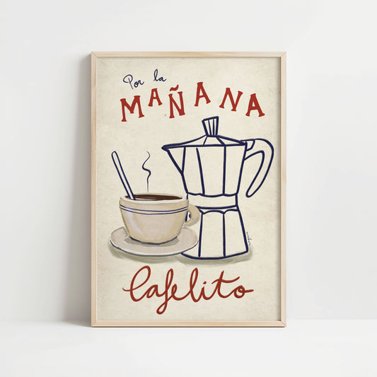 Ilustración "Por la Mañana Cafelito" - SIN MARCO