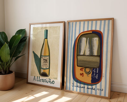 Pack de 2 ilustraciones "Albariño y Sardinas" SIN MARCO