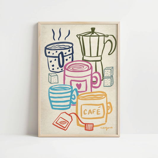 Ilustración "Café & Colores" SIN MARCO