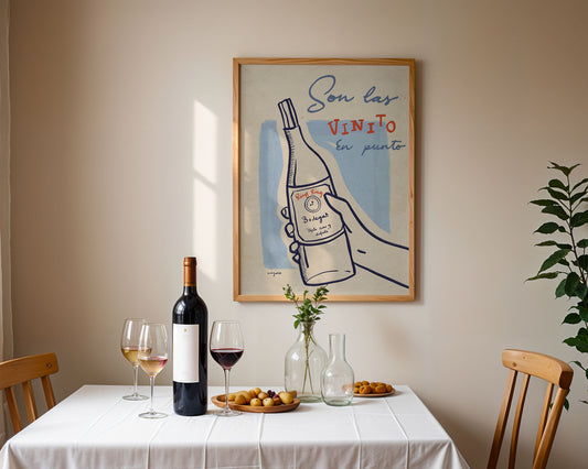 Ilustración "Son las Vinito en Punto" - SIN MARCO