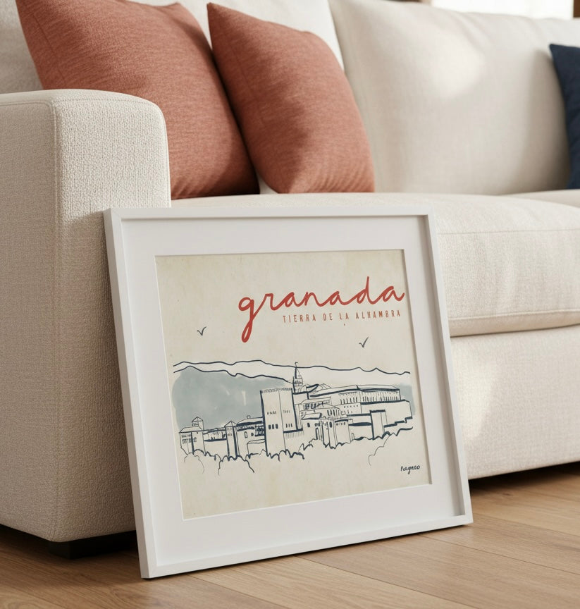 Ilustración "Granada Tierra de la Alhambra" SIN MARCO