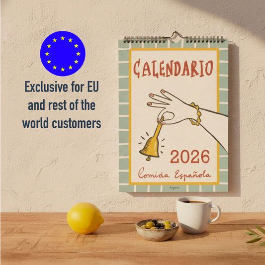 Calendario ilustrado pared 2026 (Comida Española)