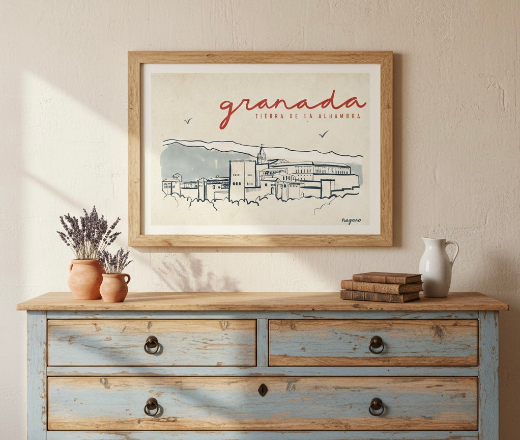 Ilustración "Granada Tierra de la Alhambra" SIN MARCO