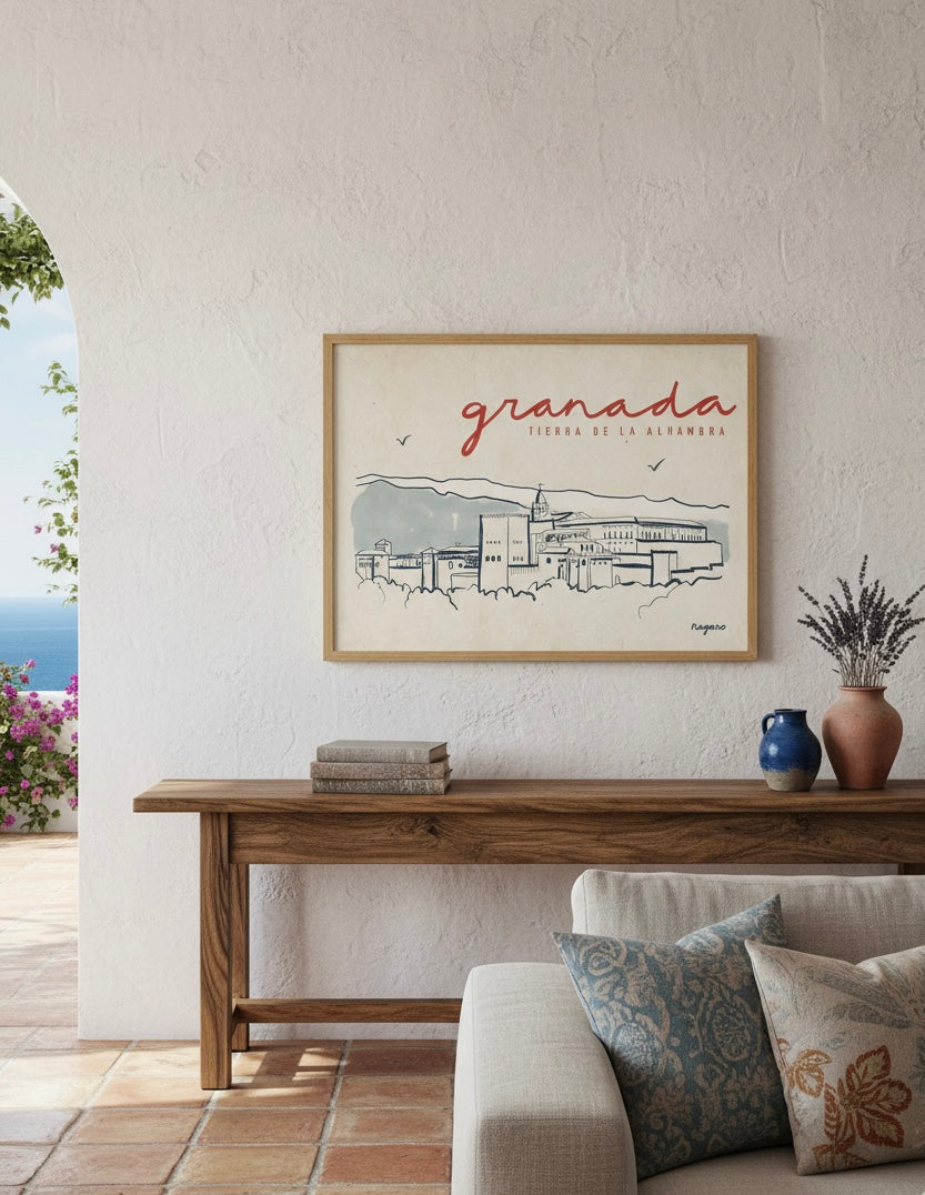 Ilustración "Granada Tierra de la Alhambra" SIN MARCO